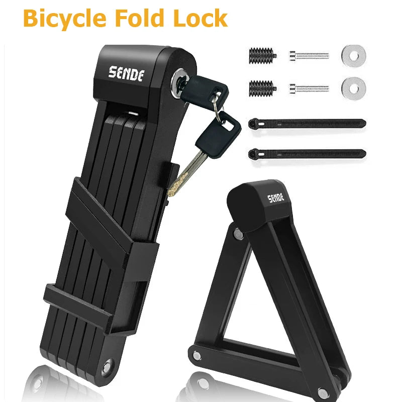 Folding Bicycle Chain Lock – Portable Anti-Theft E-Bike Cable Padlock, Compact Safety Lock for Bikes