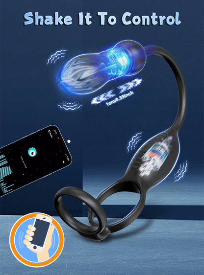 App-Controlled Male Penis Ring – Telescopic Anal Vibrator & Prostate Massager, Cock Ring Adult Sex Toy for Men