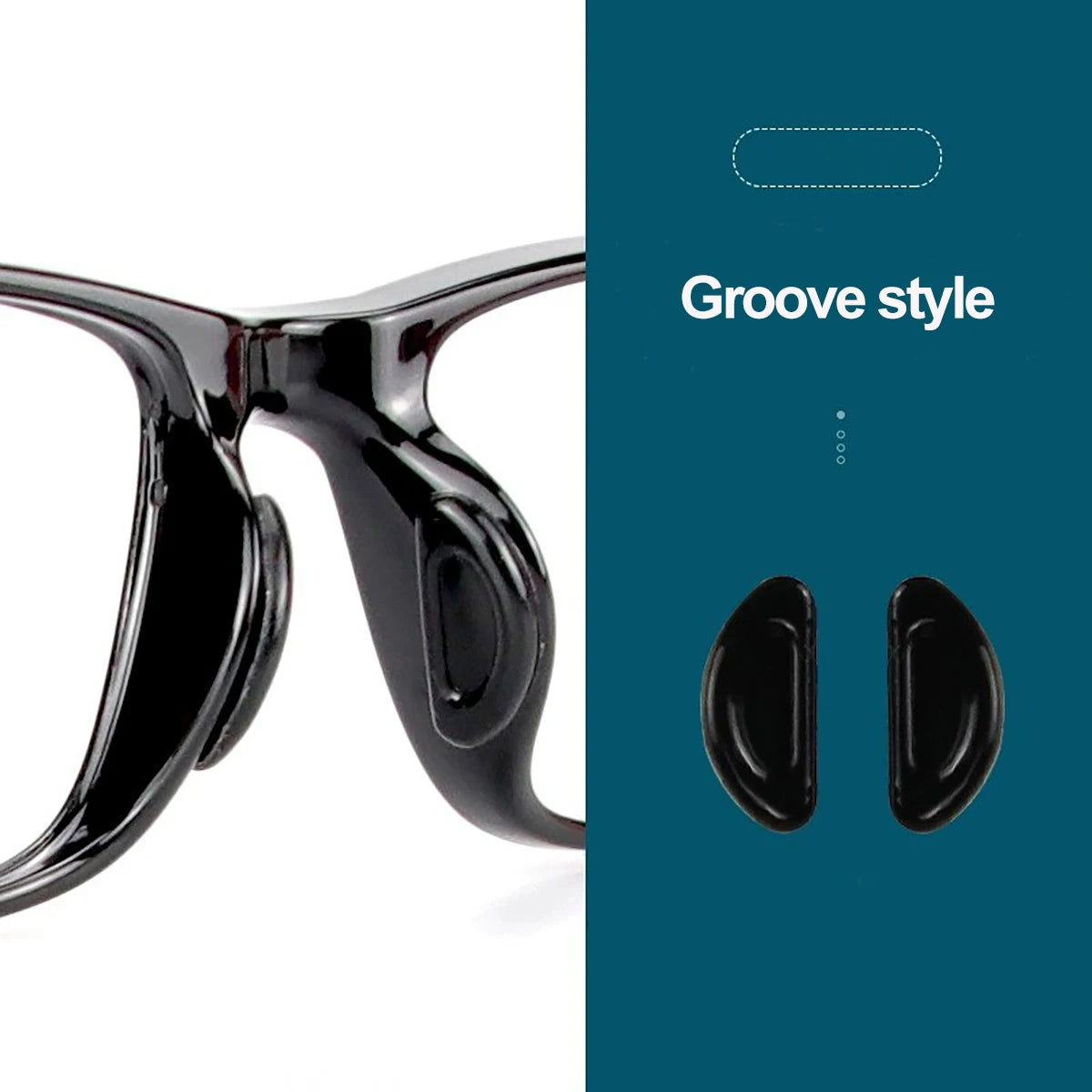 5 Pairs Anti-Slip Silicone Glasses Nose Pads - Soft Adhesive Nose Pads for Eyeglasses & Sunglasses (Black/White)