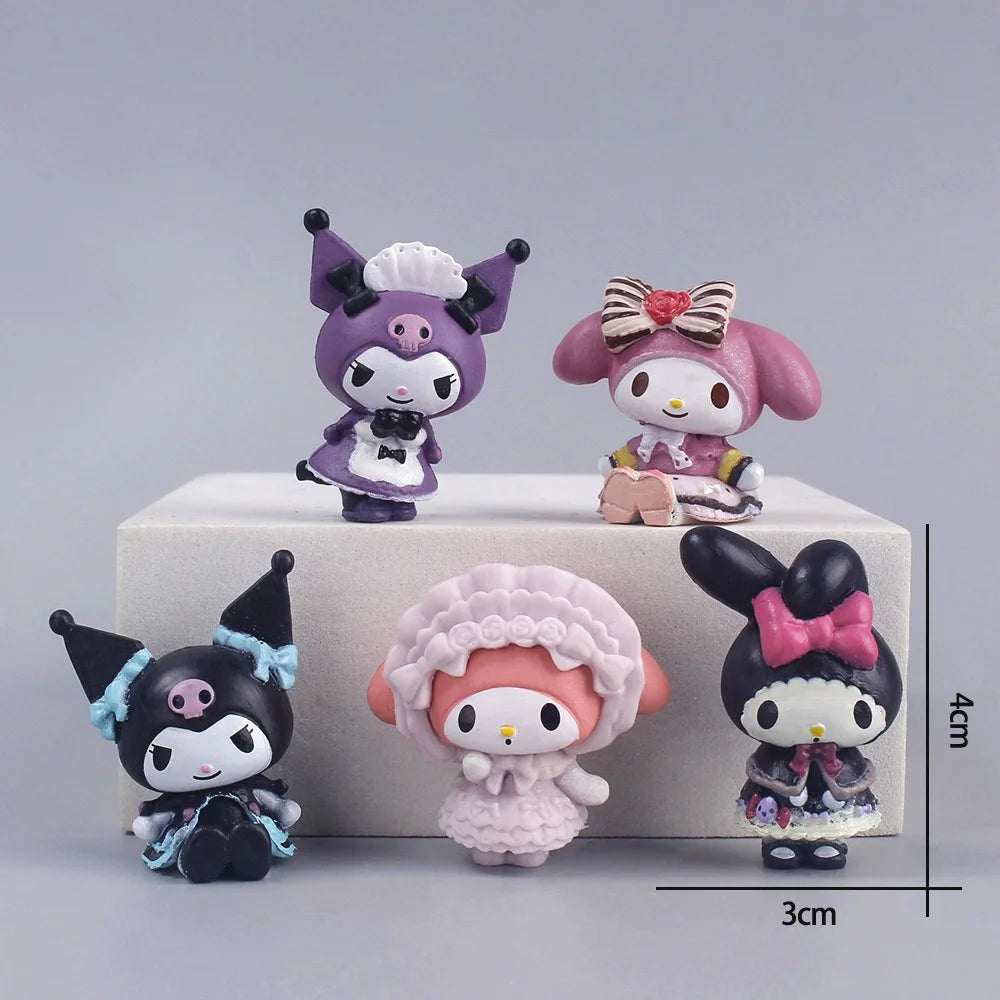 New 5pcs Sanrio Cinnamoroll Action Figures – Kawaii Anime Toy Set for Tabletop Decoration & Kids Gifts