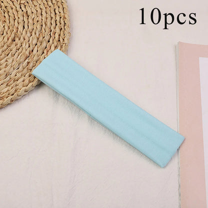10 Pcs Elastic Hair Bands - Solid Color Fashion Headbands for Women, Sports, Running, Fitness, Yoga & Makeup Accessories