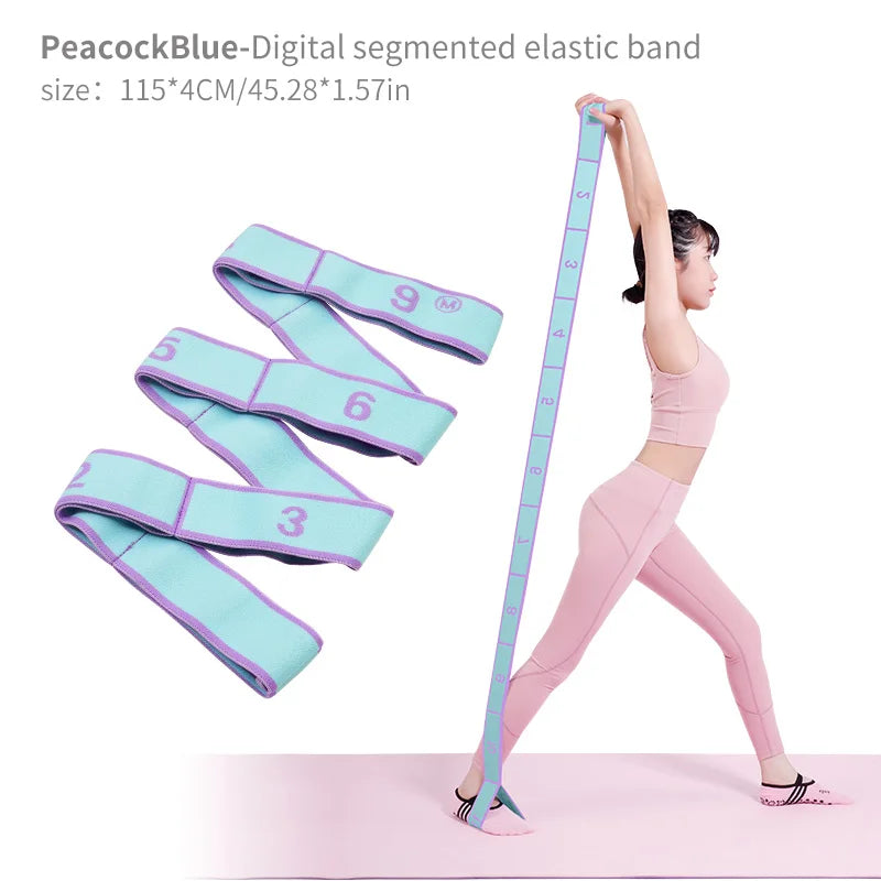 Elastic Yoga Stretching Strap with Loops – Stretch Band for Ballet, Dance, Pilates, Gymnastics, and Body Flexibility