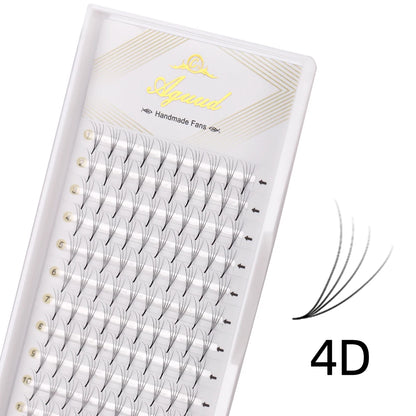 AGUUD 10-Tray Premade Volume Lashes – Super Fans with Needle Stem & Narrow Base for Eyelash Extensions