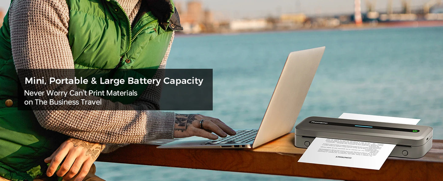 New A4 Portable Wireless Printer M832 – Inkless Thermal 300DPI Mobile Printer for Travel, Work & Home, Android & iOS Support