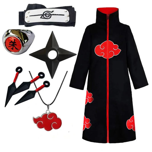 Ninja Hokage Cosplay Costume | Black & White with Itachi Akira & Fourth Generation Cape