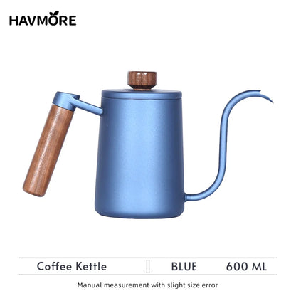 304 Stainless Steel 600ml Gooseneck Kettle — Long Spout Espresso Coffee Maker Teapot for Barista Tools