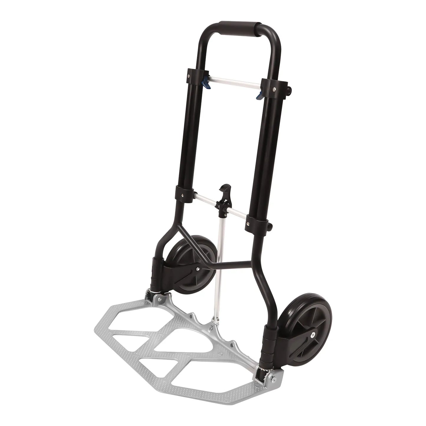 Folding Hand Truck & Dolly — Adjustable Height Aluminum Portable Cart with Anti-Slip Wheels, 264lb Capacity