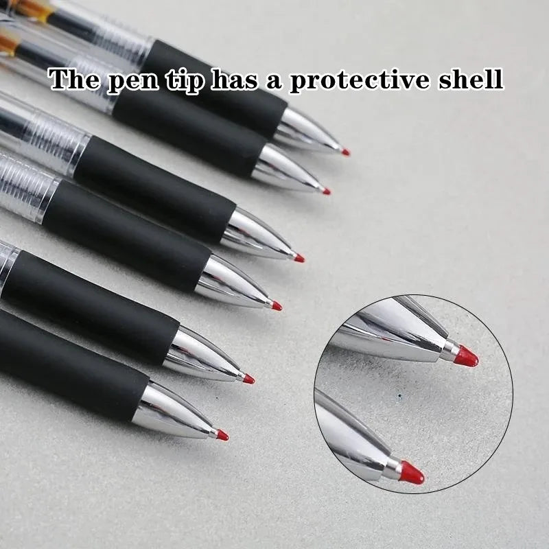 23pcs Retractable Ballpoint Pen Set - Large Capacity 0.5mm Black/Red/Blue Refill - Replaceable Stationery for School Supplies