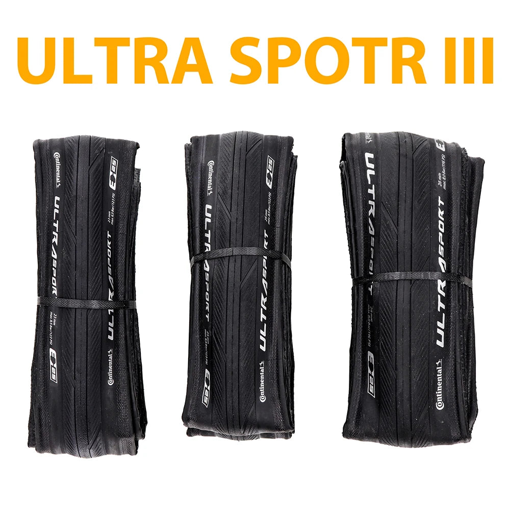 Continental Ultra Sport III Road Bike Tire – 700x25/28/30C Foldable Racing Tyre for Grand Sport & Prix