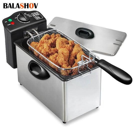 2000W Electric Deep Fryer – 4L Oil Frying Machine with Adjustable Thermostat for Chicken, Fries & Grill