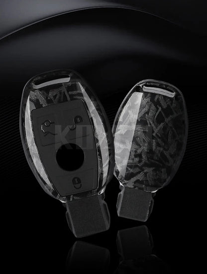 ABS Carbon Fiber Car Key Case Cover – Compatible with Mercedes Benz W204/W205/W212/W213/W176/W177/W219 A/B/C/E/S/GLC/CLA/AMG Fob