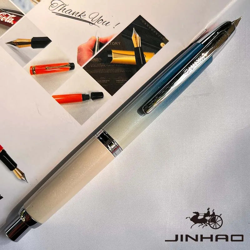 JINHAO Metal Fountain Pen – 10 Brand New Retractable Fine Nibs with Ink Converter