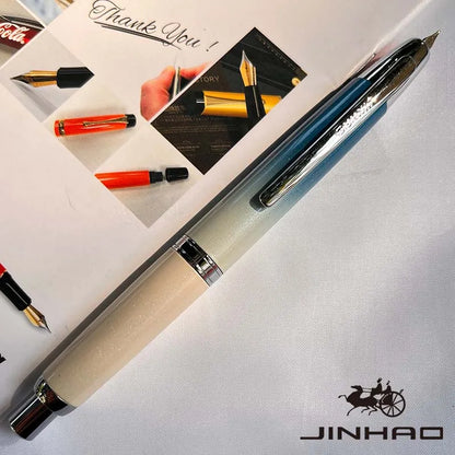 JINHAO Metal Fountain Pen – 10 Brand New Retractable Fine Nibs with Ink Converter