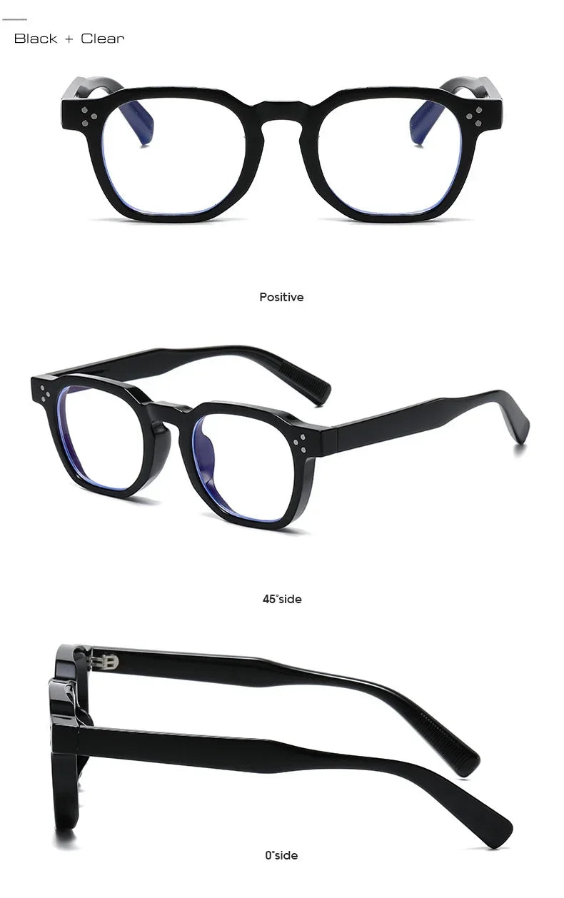 JNPCXI Vintage Rivet Oval Sunglasses – Fashion Leopard Frame Luxury Eyewear for Men & Women, Anti Blue Light Glasses