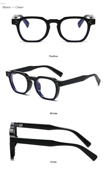 JNPCXI Vintage Rivet Oval Sunglasses – Fashion Leopard Frame Luxury Eyewear for Men & Women, Anti Blue Light Glasses