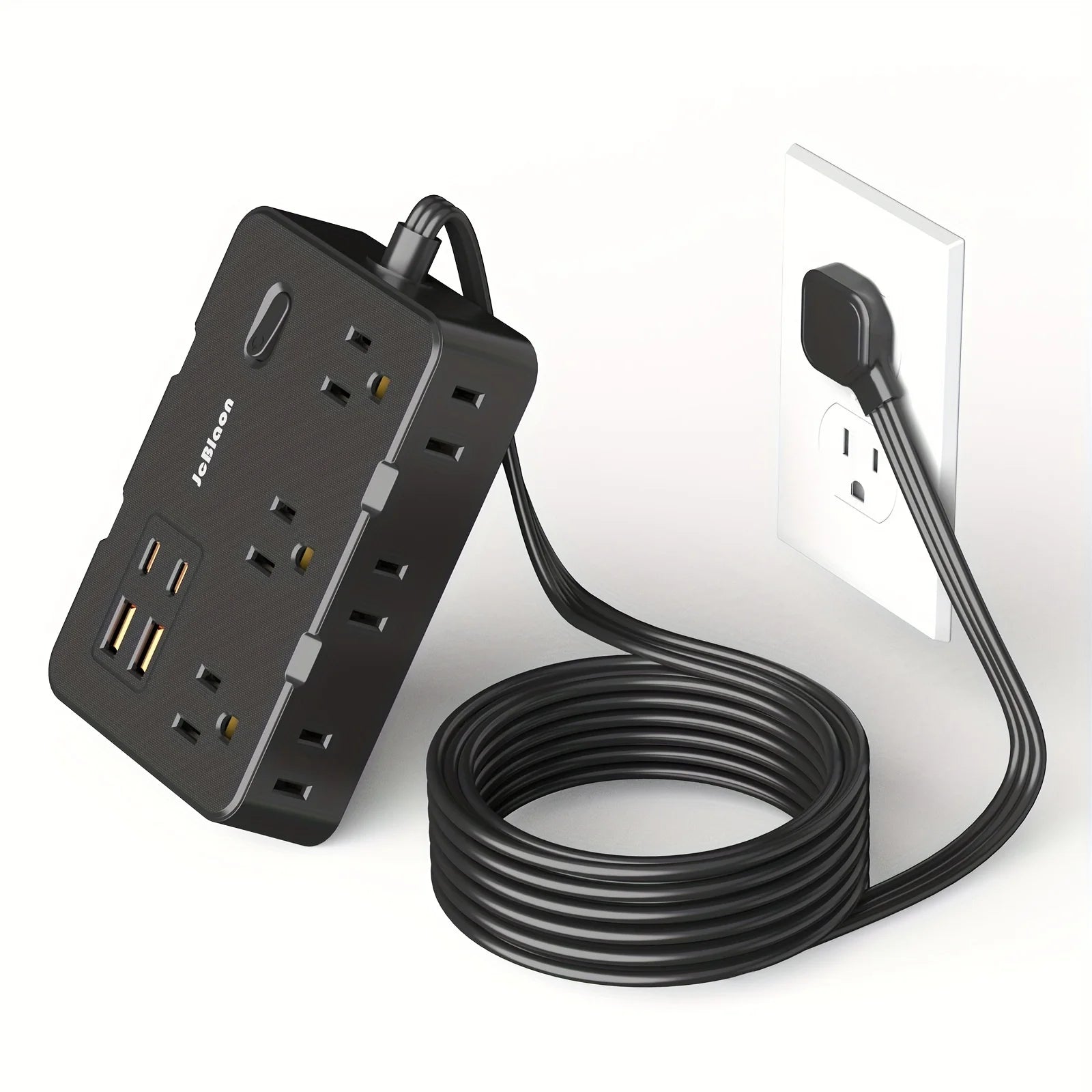 Congo Plug Ultra Thin Flat Plug Extension Cord - 5ft Surge Protector Power Strip ...