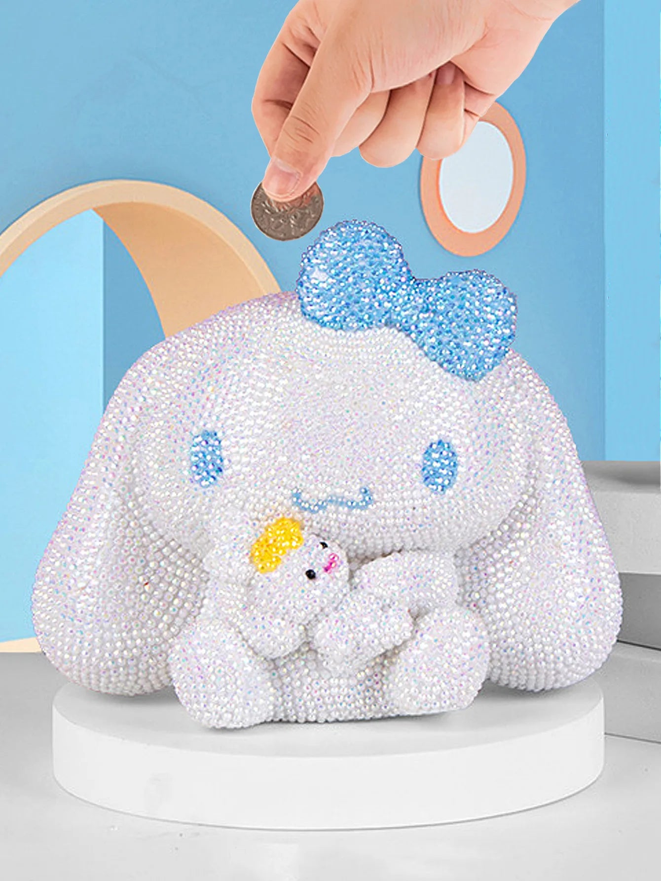 Hot Sale DIY Anime Piggy Bank – Cartoon Melody & Hello Kitty Diamond Stick Figurine Model Gift Statue Doll