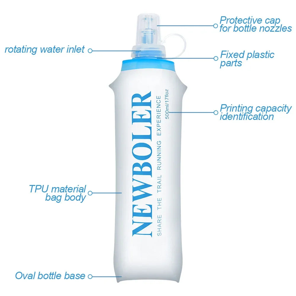 NEWBOLER Outdoor Sport Water Bladder — 1.5L/2L/3L TPU Soft Flask for Camping, Running & Biking