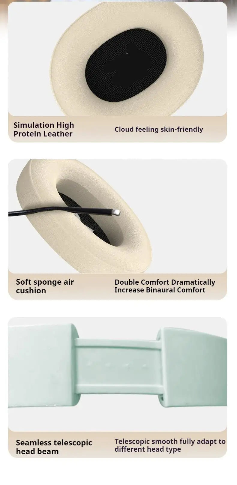 #P2961 Wireless Bluetooth 5.3 Headphones – Over-Ear HiFi Stereo Sports Earphones with TF/AUX Music Player & HD Mic