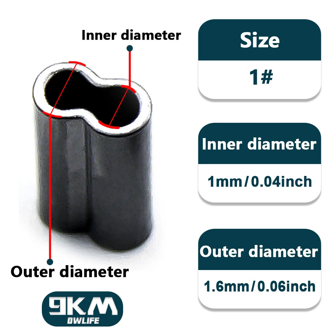 50-200pcs Brass Fishing Wire Tubes – Single & Double Barrel Crimp Sleeves, Line Connectors & Fishing Accessories