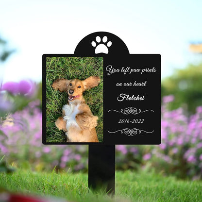 Personalized Pet Memorial Grave Marker – Dog Photo Memorial Stake for Outdoor Garden & Pet Loss Tribute