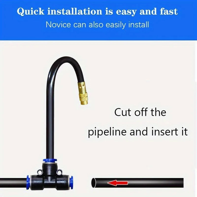 5-20M Automatic Garden Irrigation Kit – Universal Rotating Copper Nozzle Sprinkler for Balcony & Lawn Watering