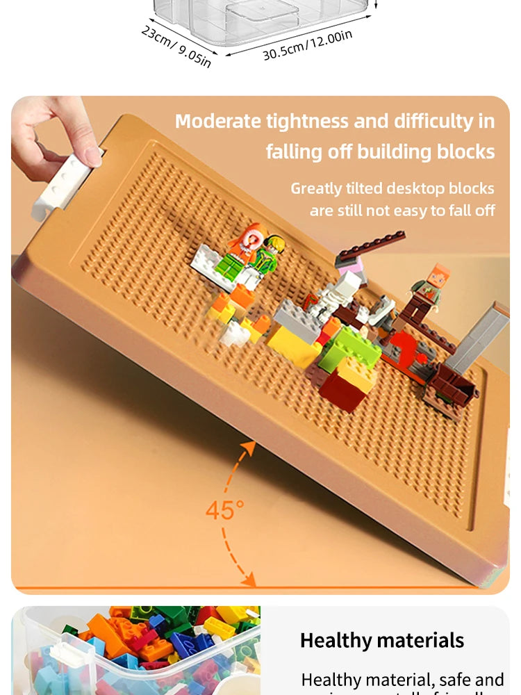 Brick-Shaped Building Blocks Storage Box for Kids – Stackable Plastic ...