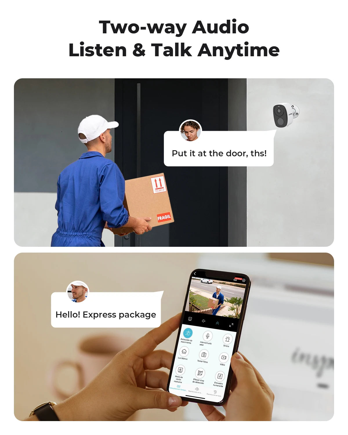 H.VIEW PIR Battery-Powered Wireless Outdoor Camera – 2K 3MP WiFi Security with Spotlight, Siren, 2-Way Audio & Waterproof