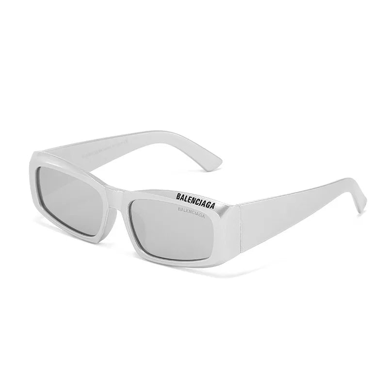 New Small Oval White Frame Sunglasses – Unisex UV400 Punk Street Style Shades for Men & Women