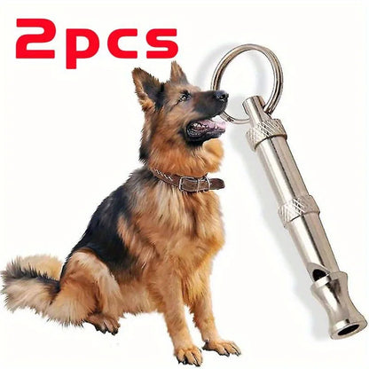 1/2 Pcs Dog Whistle to Stop Barking - Adjustable Sound Pitch with Keychain - Professional Recall Tool for Pet, Puppy, Cat, Dog