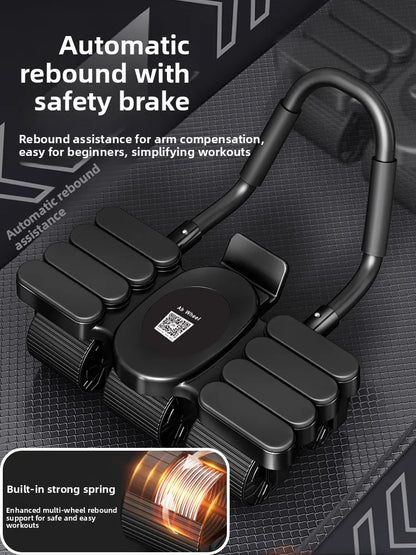 Updated Six-Wheel Eight-Knee Abdominal Wheel – PU Rebound Fitness Equipment for Home Exercise