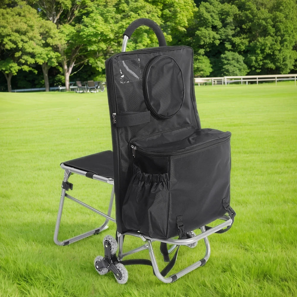 Multifunctional Folding Art Cart — Stair-Climbing Trolley with Storage, Ideal Gift for Art Students & Art Exams