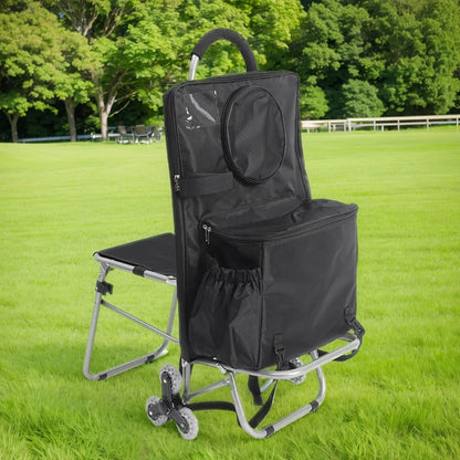 Multifunctional Folding Art Cart — Stair-Climbing Trolley with Storage, Ideal Gift for Art Students & Art Exams