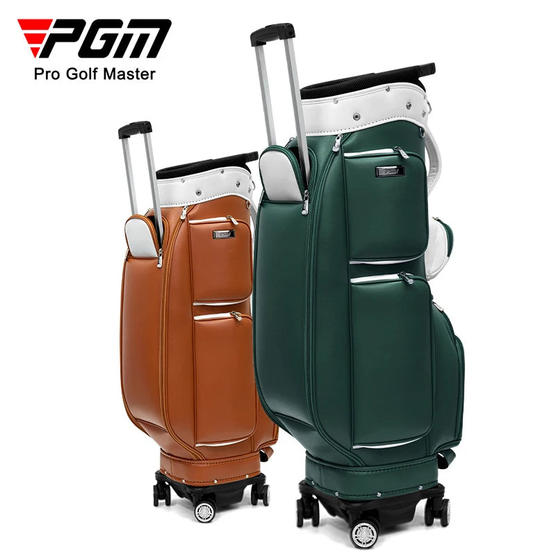PGM Wheeled Golf Caddy Bag QB127 – 4-Wheel 360° Rotation Removable Waterproof Bag for Men & Women