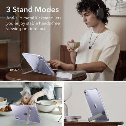 ESR Kickstand Case for iPad Mini 6/7 – Hybrid Protection Clear Back Cover with Stand & Pencil Support