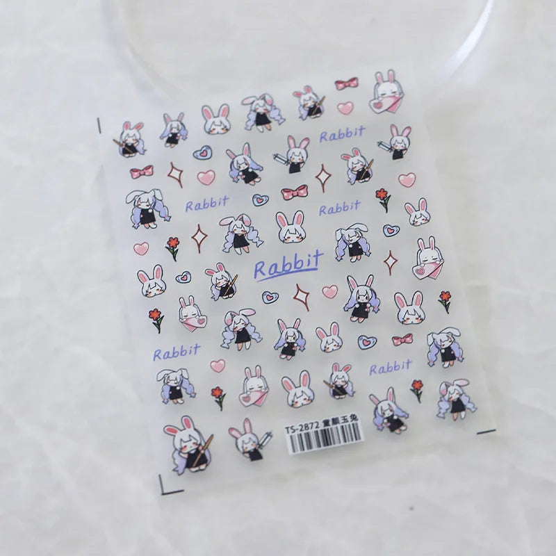 Cute Snoopy 5D Nail Stickers – Cartoon Anime Nail Art Decoration