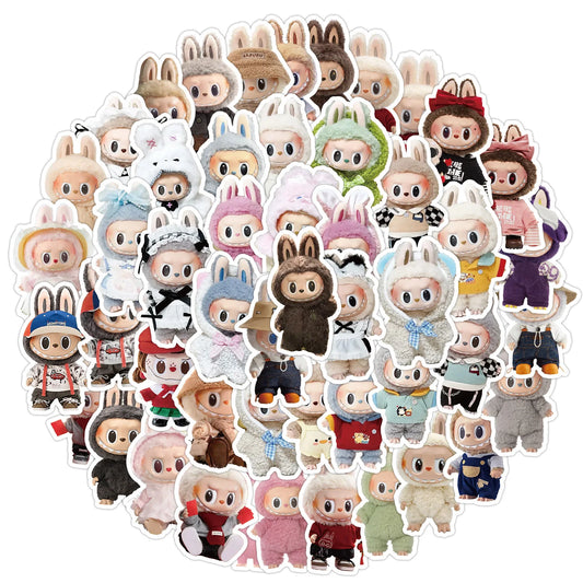 50pcs Cute Labubu Doll Graffiti Stickers 4x7cm – Skateboard, Suitcase, Guitar Decor Party Favor Gift for Kids   2/2