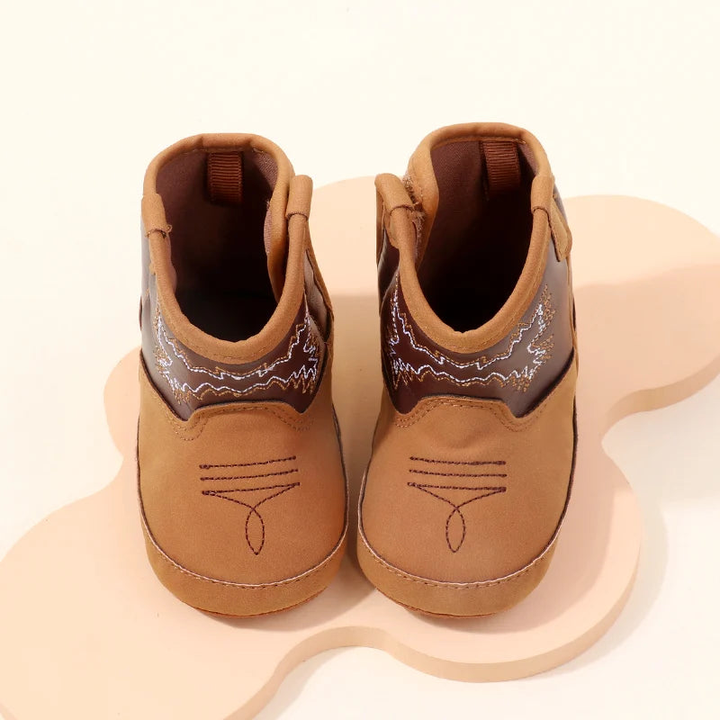 2024 Baby Little Boots – Soft PU & Cotton Prewalking Shoes for Boys & Girls, Spring Autumn Style BHX3210