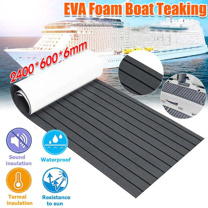 Self-Adhesive EVA Foam Teak Decking – Faux Marine Flooring Boat Floor Mat 600x2400x6mm