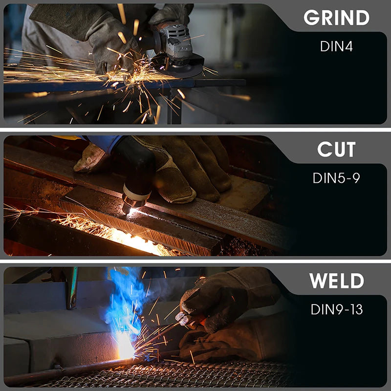 ANDELI Auto Darkening Welding Helmet - Panoramic 180° Large Viewing with Side View - True Color Solar Powered Welding Mask