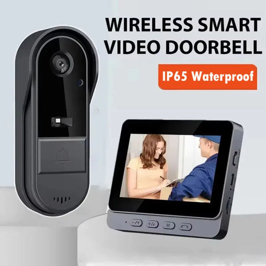 4.3" HD Wireless Video Doorbell — Night Vision, Waterproof Smart Home Intercom Camera