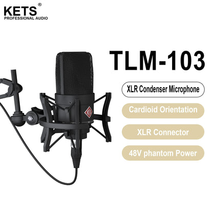 TLM 103 XLR Condenser Microphone – Professional Cardioid Studio Mic for Podcasting, Voice Over, Streaming & Home Recording