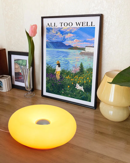 Bauhaus USB Table Lamp - Donut-Shaped Ambient Light for Bedroom, Living Room, & Dining Room Decoration