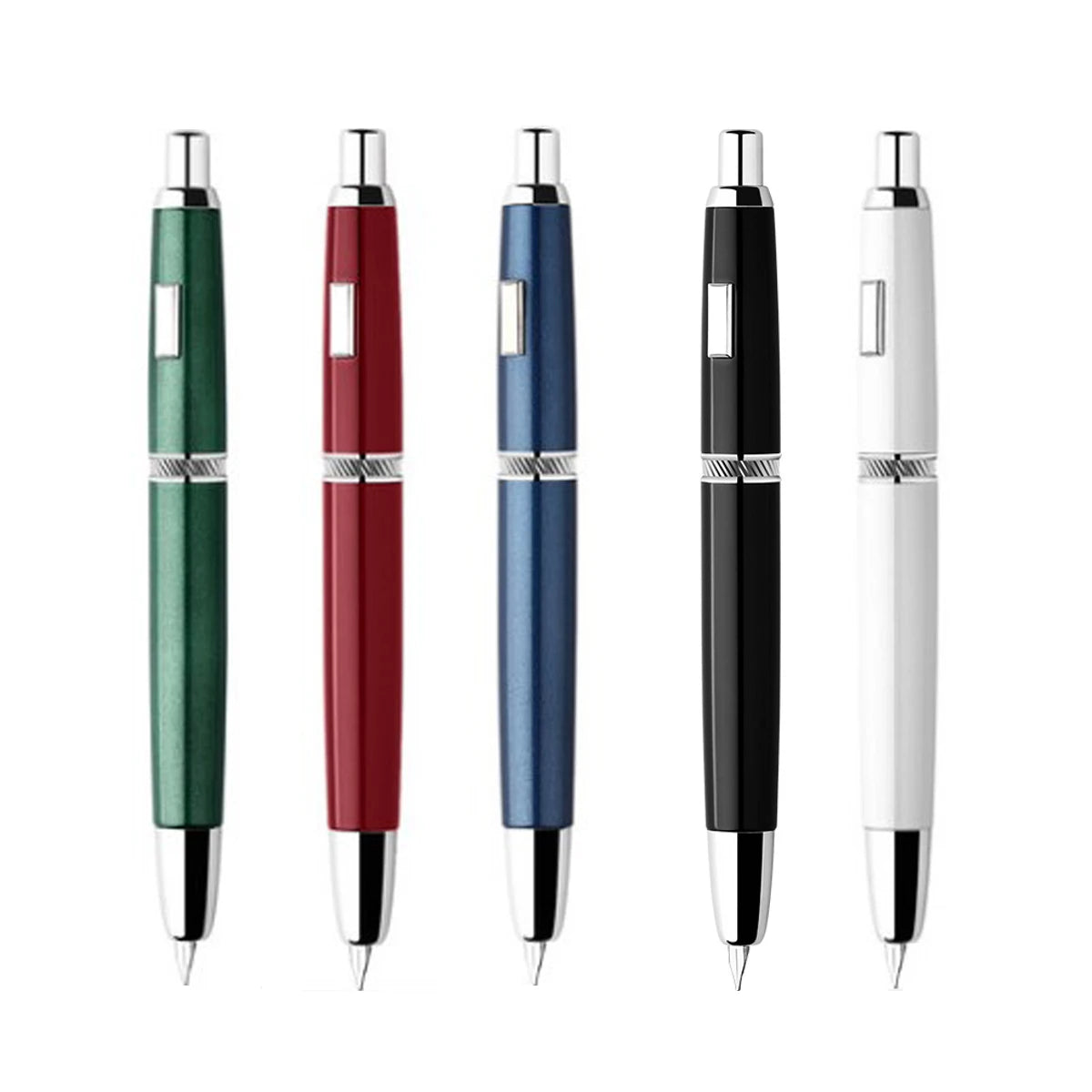 Majohn A1 Press Fountain Pen - Retractable EF Nib 0.4mm, Metal Matte Black Ink Pen with Converter, Ideal Student Gift