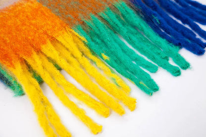 2025 Women's Winter Thick Cashmere Scarf – Warm Pashmina Shawl with Rainbow Tassels & Wraps