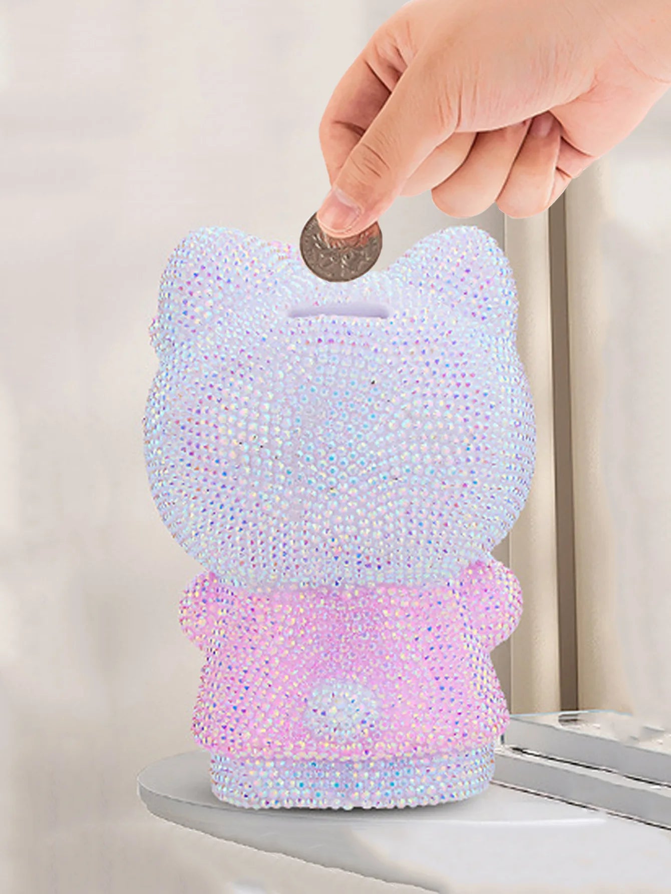 Hot Sale DIY Anime Piggy Bank – Cartoon Melody & Hello Kitty Diamond Stick Figurine Model Gift Statue Doll