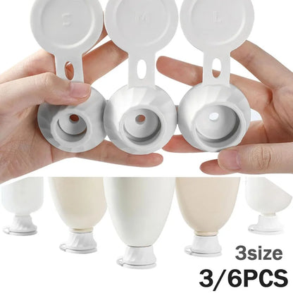 3/6PCS Bottle Emptying Caps with Adapters – 3 Sizes Inverted Flipping Bottle Transfer Connectors