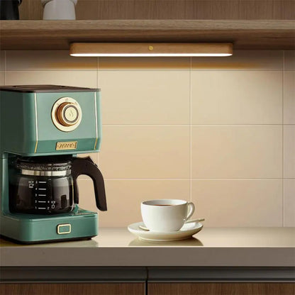 Wooden LED Night Light Mirror Front Fill Light: Portable Rechargeable Magnetic Wall Lamp for Bedroom - Bedside Lamp with Touch Switch