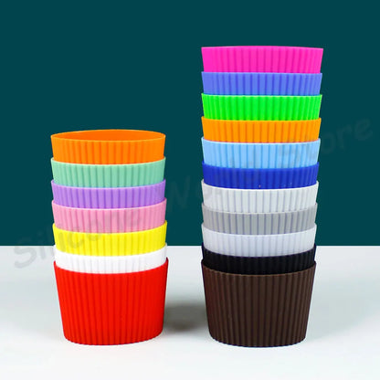 Silicone Coffee Cup Cover & Sleeve — Anti-Scalding, Anti-Slip Universal Tapered Thread Mug Protector for Ceramic & Glass Cups