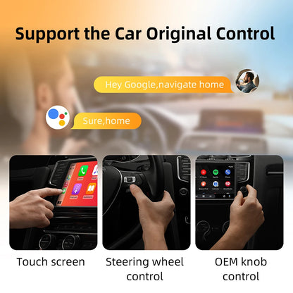 Wireless CarPlay & Android Auto Adapter – USB Mini Dongle Plug & Play for VW, Toyota, Nissan, Honda, Ford, Benz